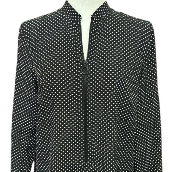Saks Fifth Avenue Silk Polka Dot High Low Tunic Top Size 6 - Picture 1 of 11